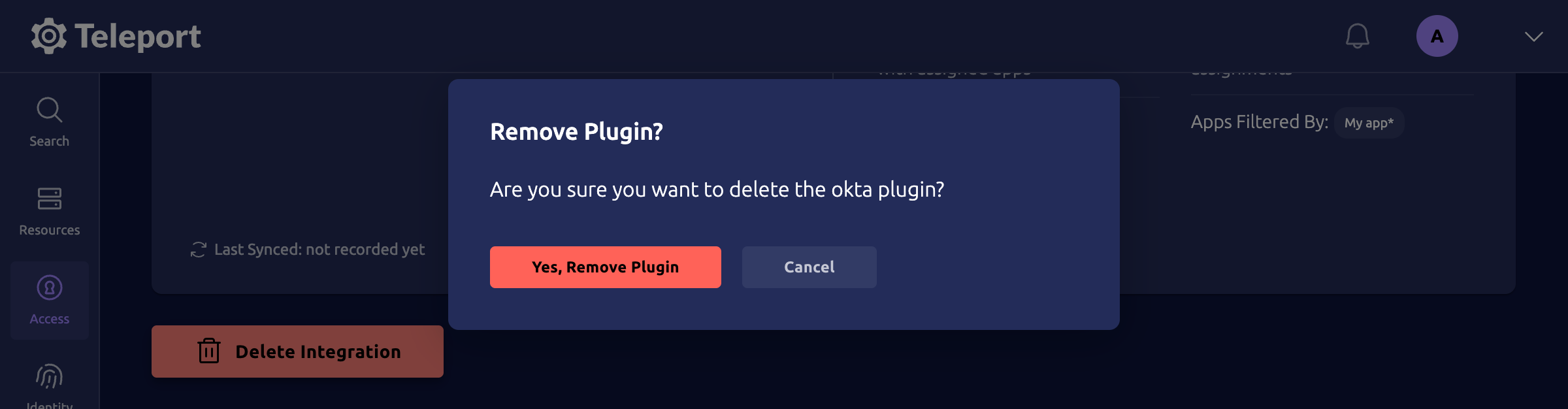 Delete Okta integration