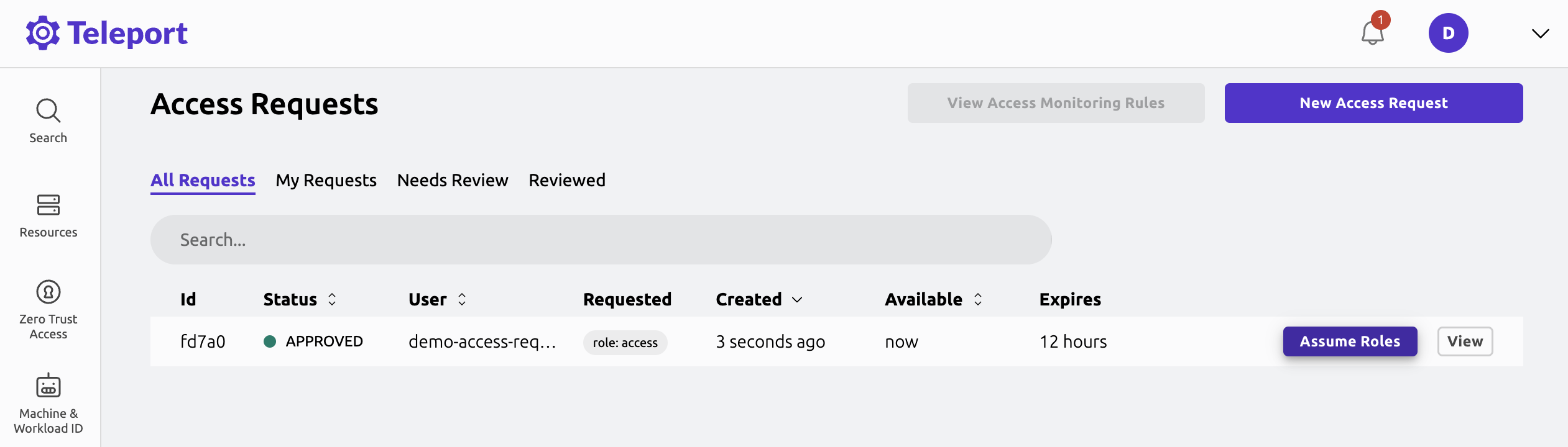 View Access Requests